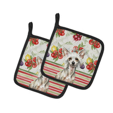 Load image into Gallery viewer, Hairless Mottled Pattern Chinese Crested Vegetables Pair of Pot Holders