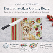 Load image into Gallery viewer, Hairless Palomino Chinese Crested Vegetables Glass Cutting Board