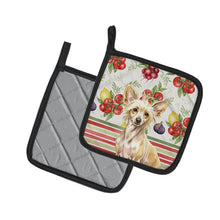 Load image into Gallery viewer, Hairless Palomino Chinese Crested Vegetables Pair of Pot Holders