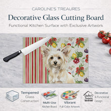 Load image into Gallery viewer, Powderpuff Chinese Crested Vegetables Glass Cutting Board