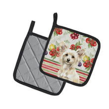 Load image into Gallery viewer, Powderpuff Chinese Crested Vegetables Pair of Pot Holders