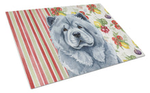 Load image into Gallery viewer, Blue Chow Chow Vegetables Glass Cutting Board