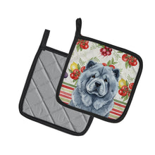 Load image into Gallery viewer, Blue Chow Chow Vegetables Pair of Pot Holders