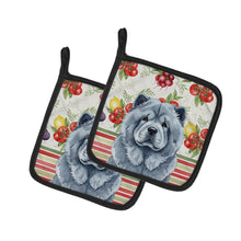 Load image into Gallery viewer, Blue Chow Chow Vegetables Pair of Pot Holders
