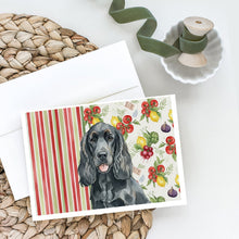 Load image into Gallery viewer, Black Cocker Spaniel Vegetables Greeting Cards Pack of 8