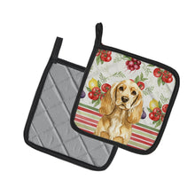 Load image into Gallery viewer, Buff Cocker Spaniel Vegetables Pair of Pot Holders