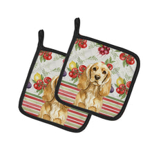 Load image into Gallery viewer, Buff Cocker Spaniel Vegetables Pair of Pot Holders