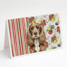 Load image into Gallery viewer, Chocolate Cocker Spaniel Vegetables Greeting Cards Pack of 8