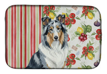 Load image into Gallery viewer, Blue Merle Collie Vegetables Dish Drying Mat