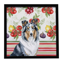 Load image into Gallery viewer, Blue Merle Collie Vegetables Framed Metal Print