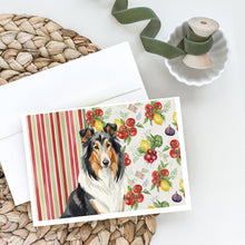 Load image into Gallery viewer, Tricolor Collie Vegetables Greeting Cards Pack of 8