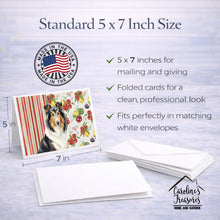 Load image into Gallery viewer, Tricolor Collie Vegetables Greeting Cards Pack of 8