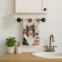 Load image into Gallery viewer, Tricolor Collie Vegetables Kitchen Towel