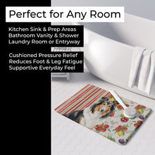 Load image into Gallery viewer, Tricolor Collie Vegetables Memory Foam Kitchen Mat