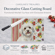 Load image into Gallery viewer, Coton de Tulear Vegetables Glass Cutting Board