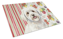Load image into Gallery viewer, Coton de Tulear Vegetables Glass Cutting Board
