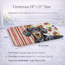 Load image into Gallery viewer, Black and Tan Dachshund Vegetables Dish Drying Mat