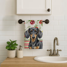 Load image into Gallery viewer, Black and Tan Dachshund Vegetables Kitchen Towel