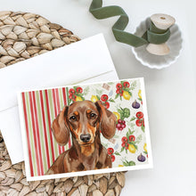 Load image into Gallery viewer, Chocolate and Tan Dachshund Vegetables Greeting Cards Pack of 8