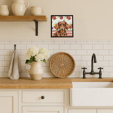 Load image into Gallery viewer, Chocolate and Tan Dachshund Vegetables Framed Metal Print