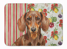 Load image into Gallery viewer, Chocolate and Tan Dachshund Vegetables Memory Foam Kitchen Mat