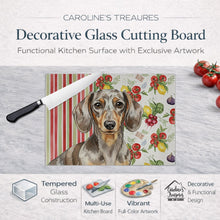 Load image into Gallery viewer, Dapple Dachshund Vegetables Glass Cutting Board