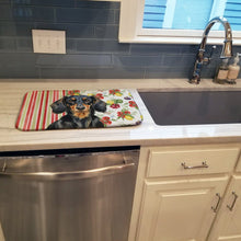 Load image into Gallery viewer, Longhaired Black and Tan Dachshund Vegetables Dish Drying Mat