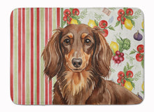 Load image into Gallery viewer, Longhaired Chocolate and Tan Dachshund Vegetables Memory Foam Kitchen Mat