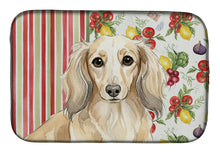 Load image into Gallery viewer, Longhaired Cream Dachshund Vegetables Dish Drying Mat