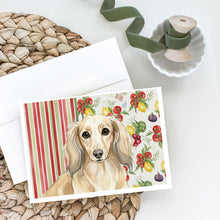Load image into Gallery viewer, Longhaired Cream Dachshund Vegetables Greeting Cards Pack of 8