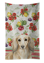 Load image into Gallery viewer, Longhaired Cream Dachshund Vegetables Kitchen Towel