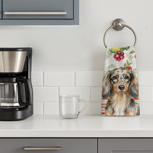Load image into Gallery viewer, Longhaired Dapple Dachshund Vegetables Kitchen Towel