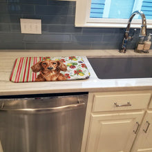 Load image into Gallery viewer, Longhaired Red Dachshund Vegetables Dish Drying Mat