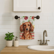 Load image into Gallery viewer, Longhaired Red Dachshund Vegetables Kitchen Towel