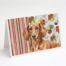 Load image into Gallery viewer, Red Brown Dachshund Vegetables Greeting Cards Pack of 8