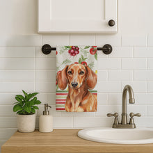 Load image into Gallery viewer, Red Brown Dachshund Vegetables Kitchen Towel