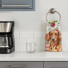 Load image into Gallery viewer, Red Brown Dachshund Vegetables Kitchen Towel