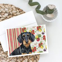 Load image into Gallery viewer, Wirehaired Black and Tan Dachshund Vegetables Greeting Cards Pack of 8