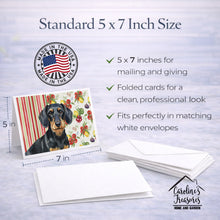 Load image into Gallery viewer, Wirehaired Black and Tan Dachshund Vegetables Greeting Cards Pack of 8