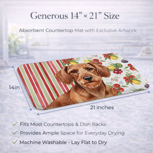 Load image into Gallery viewer, Wirehaired Red Dachshund Vegetables Dish Drying Mat