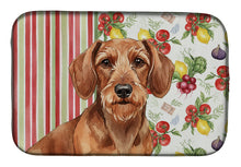 Load image into Gallery viewer, Wirehaired Red Dachshund Vegetables Dish Drying Mat