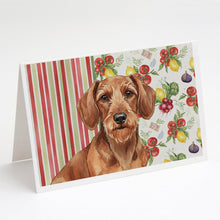 Load image into Gallery viewer, Wirehaired Red Dachshund Vegetables Greeting Cards Pack of 8