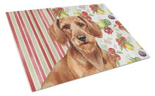 Load image into Gallery viewer, Wirehaired Red Dachshund Vegetables Glass Cutting Board