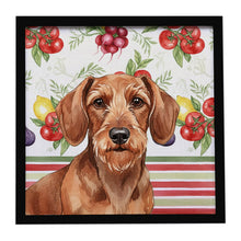 Load image into Gallery viewer, Wirehaired Red Dachshund Vegetables Framed Metal Print