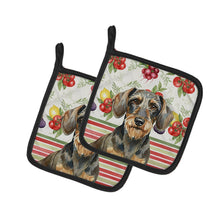 Load image into Gallery viewer, Wirehaired Wild Boar Dachshund Vegetables Pair of Pot Holders