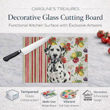 Load image into Gallery viewer, Dalmatian Vegetables Glass Cutting Board