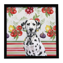 Load image into Gallery viewer, Dalmatian Vegetables Framed Metal Print