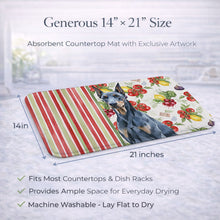 Load image into Gallery viewer, Blue Doberman Pinscher Vegetables Dish Drying Mat