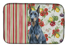 Load image into Gallery viewer, Blue Doberman Pinscher Vegetables Dish Drying Mat
