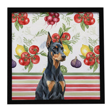 Load image into Gallery viewer, Doberman Pinscher Vegetables Framed Metal Print